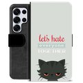 Samsung Galaxy S25 Ultra Premium Portemonnee Hoesje - Boze Kat