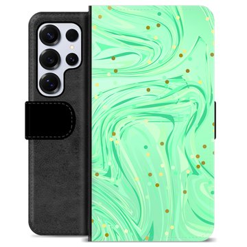 Samsung Galaxy S25 Ultra Premium Portemonnee Hoesje - Groene Munt