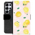 Samsung Galaxy S25 Ultra Premium Portemonnee Hoesje - Citroen Patroon