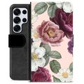 Samsung Galaxy S25 Ultra Premium Portemonnee Hoesje - Romantische Bloemen