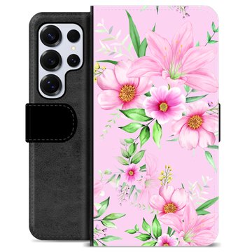 Samsung Galaxy S25 Ultra Premium Portemonnee Hoesje - Aquarel Bloemen