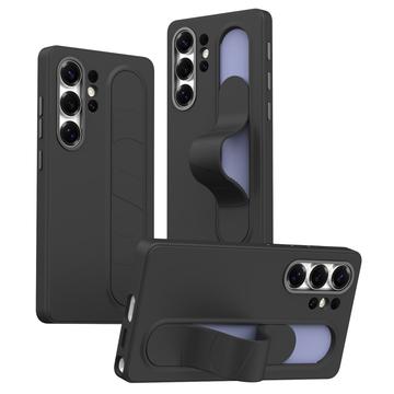 Samsung Galaxy S25 Ultra Slim Hybride Hoesje met Staande Grip - Zwart