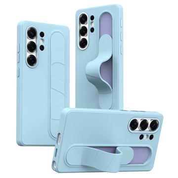 Samsung Galaxy S25 Ultra Slim Hybride Hoesje met Staande Grip - Blauw
