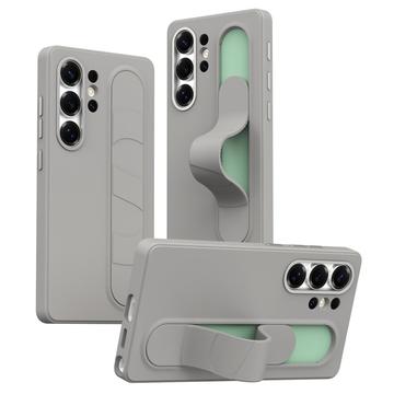 Samsung Galaxy S25 Ultra Slim Hybride Hoesje met Staande Grip - Titaangrijs
