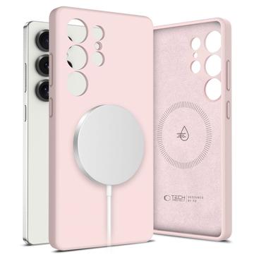 Samsung Galaxy S25 Ultra Tech-Protect Vloeibare siliconen hoesje - MagSafe compatibel - Roze parel