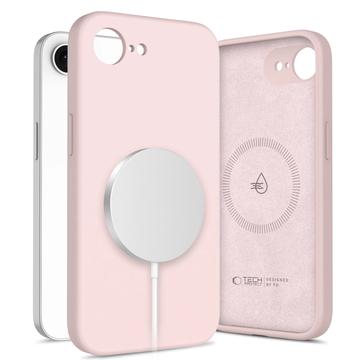 iPhone 16e Tech-Protect Vloeibare siliconen hoesje - MagSafe compatibel - Roze parel
