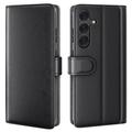 Samsung Galaxy S25 Leren Wallet Hoesje met Statief - Zwart
