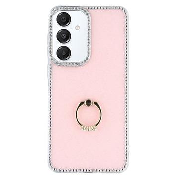 Samsung Galaxy S25+/S24+ CrystalGlow Hybride Hoesje met Ringhouder - Roze