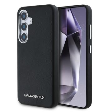 Samsung Galaxy S25+ Karl Lagerfeld Saffiano Metal Logo Case - Zwart