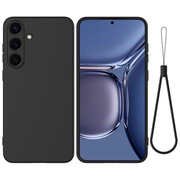 Samsung Galaxy S25+ Vloeibare siliconen hoesje met polsbandje