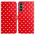 Samsung Galaxy S25+ Portemonneehoes met Stippenpatroon - Rood