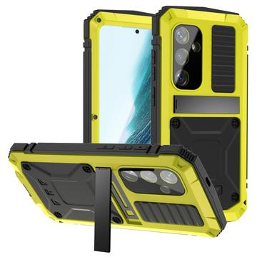 Samsung Galaxy S25+ R-Just Premium Hoesje met Kickstand & Schermbeschermer van gehard glas - Geel