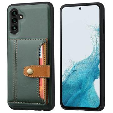 Samsung Galaxy S25+ Retro Style Hoesje met Portemonnee - Groen