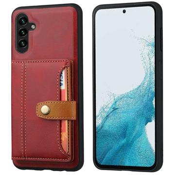 Samsung Galaxy S25+ Retro Style Hoesje met Portemonnee - Rood