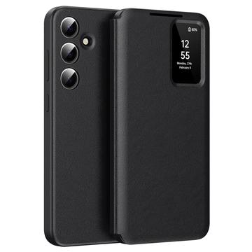Samsung Galaxy S25+ Smart Clear View Flip Hoesje met kaartsleuf - Zwart