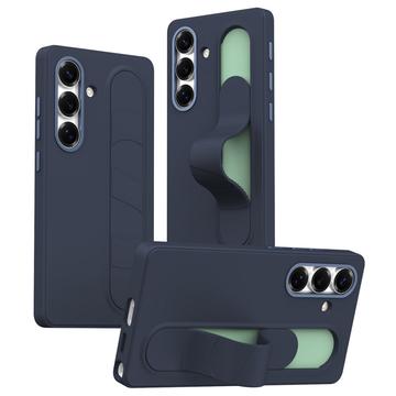 Samsung Galaxy S25+ Slim Hybride Hoesje met Staande Grip - Saffier