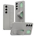 Samsung Galaxy S25+ Slim Hybride Hoesje met Staande Grip - Titaangrijs