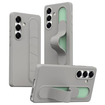 Samsung Galaxy S25+ Slim Hybride Hoesje met Staande Grip - Titaangrijs