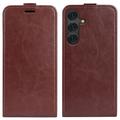 Samsung Galaxy S25+ Verticale Flip Hoesje met Kaartsleuf - Bruin