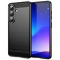 Samsung Galaxy S26/S26 Pro Geborsteld TPU Hoesje - Koolstofvezel - Zwart