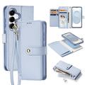 Samsung Galaxy S26 Dux Ducis Lawa Leren Portemonnee Hoesje met magneet - Baby Blauw