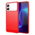 Samsung Galaxy S26 Edge Geborsteld TPU Hoesje - Koolstofvezel - Rood