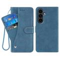 Samsung Galaxy S26 Elegant Retro Portemonnee Hoesje met Roterende Kaarthouder - Blauw
