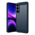 Samsung Galaxy S26 FE Geborsteld TPU Hoesje - Koolstofvezel - Blauw