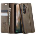 Samsung Galaxy S26 FE Caseme 033 Kalf textuur portemonnee hoesje met RFID-blokkering - Koffie