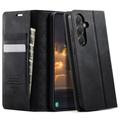 Samsung Galaxy S26 FE Caseme 033 Kalf textuur portemonnee hoesje met RFID-blokkering - Zwart