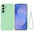 Samsung Galaxy S26 FE Vloeibare siliconen hoesje met polsbandje - Groen