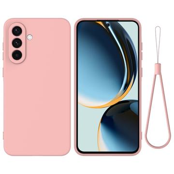 Samsung Galaxy S26/S26 Pro Vloeibare siliconen hoesje met polsbandje - Roze