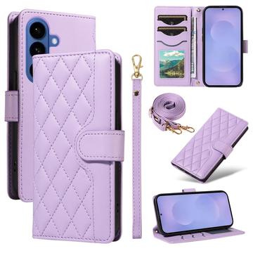 Samsung Galaxy S26/S26 Pro Luxe Gewatteerd Portemonnee Hoesje - Paars