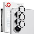 Samsung Galaxy S26 Northjo Volledige bescherming van mat metaal en gehard glas Beschermer voor de cameralens - Zilver