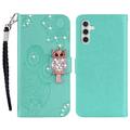 Samsung Galaxy S26 Uil Strass Portemonnee Hoesje - Cyan