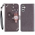 Samsung Galaxy S26 Uil Strass Portemonnee Hoesje - Grijs