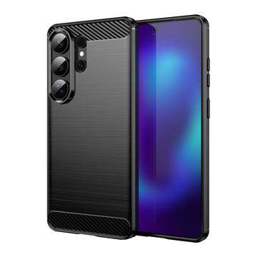 Samsung Galaxy S26 Ultra Geborsteld TPU Hoesje - Koolstofvezel