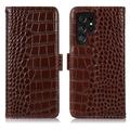 Samsung Galaxy S26 Ultra Crocodile Series Wallet Leren Hoesje met RFID - Bruin