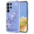 Samsung Galaxy S26 Ultra TPU-hoesje met bloemenpatroon - Paars