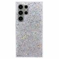 Samsung Galaxy S26 Ultra Glitter Flakes TPU Hoesje - Zilver