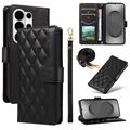 Samsung Galaxy S26 Ultra Luxe Gewatteerd Portemonnee Hoesje - Zwart