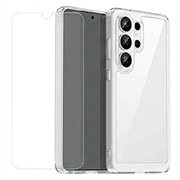 Samsung Galaxy S26 Ultra Mobeen Clear Cover en 9H gehard glas set GP-FPS948AEGTW - Doorzichtig