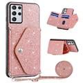 Samsung Galaxy S26 Ultra Stardust Cover met Kaarthouder - Roze