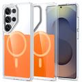 Samsung Galaxy S26 Ultra Tweekleurig hybride hoesje - MagSafe-compatibel - Oranje