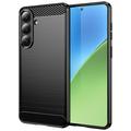 Samsung Galaxy S26+ Geborsteld TPU Hoesje - Koolstofvezel - Zwart