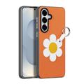 Samsung Galaxy S26+ Dux Ducis Luvy hoesje met vingerring/handband - Oranje / Madeliefje