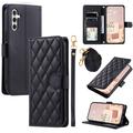 Samsung Galaxy S26+ Luxe Gewatteerd Portemonnee Hoesje - Zwart