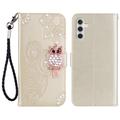 Samsung Galaxy S26+ Uil Strass Portemonnee Hoesje - Goud
