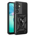 Samsung Galaxy S26+ Roterende ring hybride hoesje met camera schild - Zwart