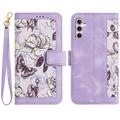 Samsung Galaxy S27+ Floral Portemonnee Hoesje met kaartsleuven - Lichtpaars